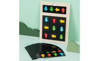 Wooden Direction Cognition Toy Early Education Pointer Reasoning Matching Board Hand-Eye Coordination Color Direction Matching Game