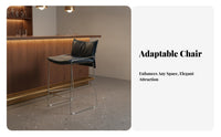 With Backrest Draped Cushion High Chair Stable Load-Bearing Bar Stool Ergonomic Design Seating Furniture Easy Assembly for Adults, Homeowners, Restaurant Owners, Beauty Salon, Cafe, Kitchen Island, Dining Room