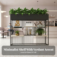 Space Saving Planter Partition Rack Large Storage Capacity Multi-Tier Plant Rack Strong Load-Bearing Room Divider Sturdy Construction for Interior Designers, Business Owners, Cafe, Restaurant, Office, Balcony