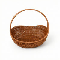 Boat-Shaped Basket with Handle Farmhouse Woven Basket with Handle Open-Top for Kitchen, Dining Table, Weddings