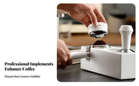 All-in-Single Organizer Espresso Tamper and Distributor Holder Multi-Size Compatible Portafilter Tamping Stand Non-Slip Base