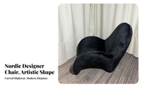 Stylish Curved Highspine Armchair Sculptural Form Lounge Chair Ergonomic Design Home Seating easy Assembly for Interior Designers, Homeowners, Readers, Living Room, Showroom, Bedroom, perusing corner