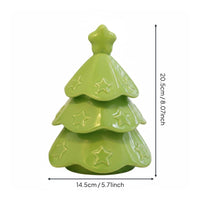 Stackable Coaster Tree Multi-Functional Ceramic Christmas Tree Figurine Space Saving Tabletop Ornament for Entryway