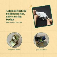 90° folding bracket auto-locks