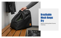 Ski Boot Bag, Breathable Mesh, Foldable, Waterproof PVC, Shoulder Strap, Snowboard Winter Storage