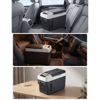 Dual-SystemCore Car Refrigerator 12V Portable Cooler Compact Refrigerator with Digital Control 24V for Campers, Travelers, Commuters, Camping, Road Trips, Rv
