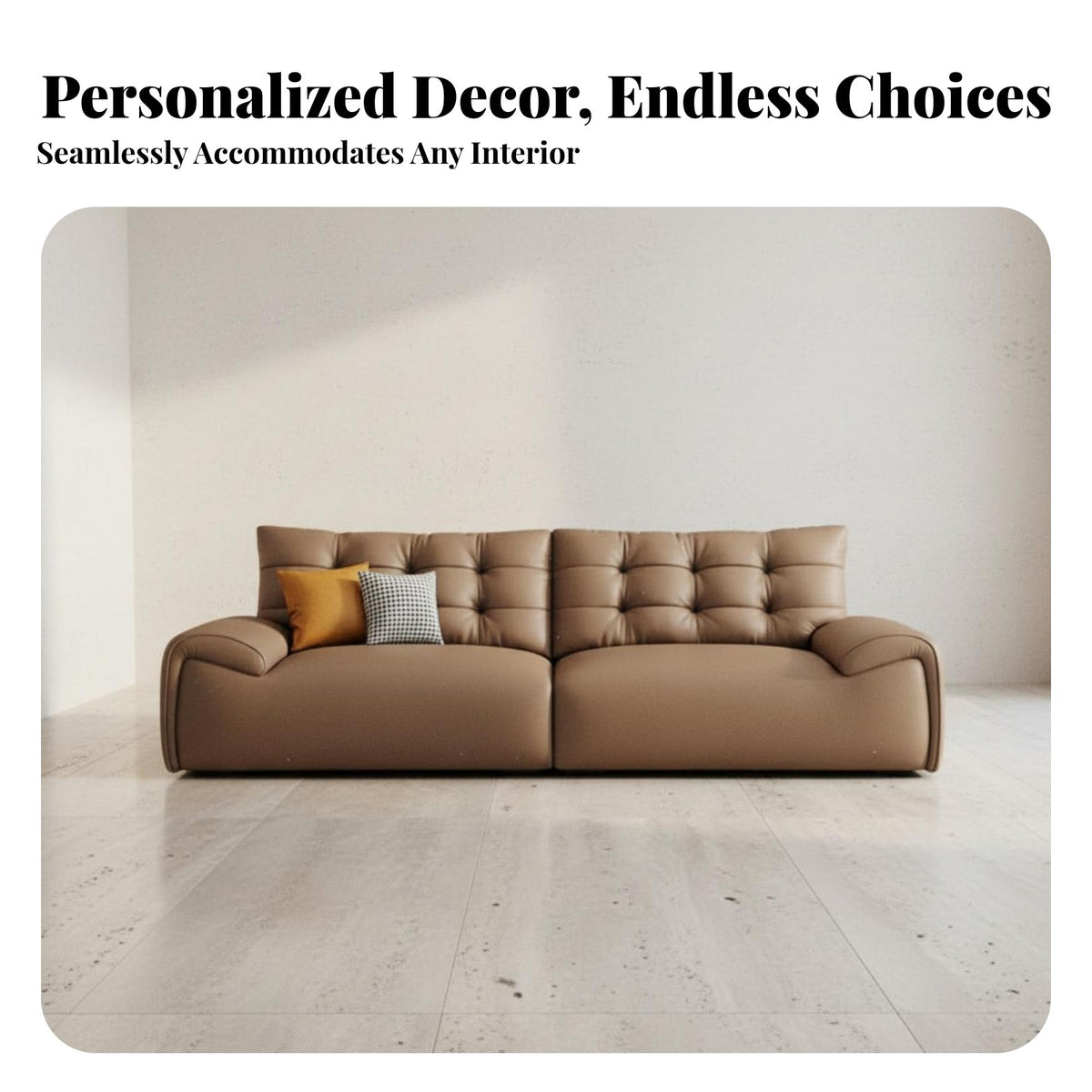 Straight-Line Settee Italian design Sofa Easy to Clean Living Room Furniture for Apartment Dwellers, Office Managers, Home, Lounge Area, Bedroom