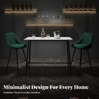 High-Top Table with Stools Light Luxury Design Bar Furniture Sturdy Metal Frame Integrated Footrests for Adults, duos