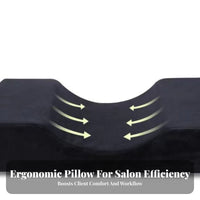 Breathable & Skin-Friendly Eyelash Extension Pillow Soft Velvet Cover U-Shaped Lash Pillow Side Pockets for Estheticians, Spas, Home Studios