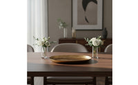 Elliptical Tray Flat Tray with Gold Finish for Coffee Table