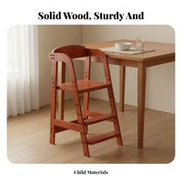 Adjustable Wooden High Chair Design Young Child Growth Chair Easy to Clean Solid Wood Dining Stool for Young Children, Preschoolers, Kitchen, Home