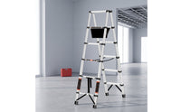 Foldable Telescopic Ladder Aluminum A-Shaped Ladder Heavy Duty Extendable for Home Repairs, Ceiling Work