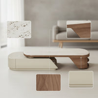 Extendable Coffee Table Telescopic Coffee Table Low-Profile Furniture for Living Room, Small Areas