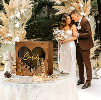 Wooden Postcard Storage Box for Weddings and Parties