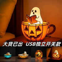 Ghost Reading Book Lamp Resin Figurine