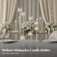 Elegant Accent Acrylic Candelabra Stable Base Tall Acrylic Candelabra Minimalist Design for Homeowners, Couples, Weddings, Parties, Banquets