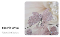 2 Pieces Rose-Hued Butterfly Hair Clips Charming Design Wedding Butterfly Hairpins Elegant Design Feather Hair Clip for Brides, Women, Weddings, Prom