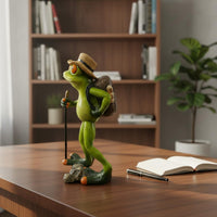 Climbing Frog Figurine Creative Design Resin Frog Statue House Decoration Handmade Craft for Hikers, Desk, Shelf