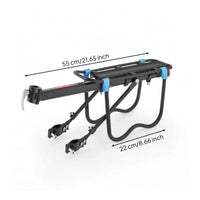 Bike Cargo Rack with Reflector Aluminum Alloy Rear Luggage Carrier Reflective Bike Luggage Carrier for Cyclists