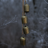 Christmas Vintage Large Antique Bronze Metal Cow Bells for Garden Yard New Year Decoration