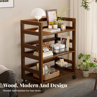 Mobile with 360° Wheels Multi-Tier Rolling Trolley Versatile Use 4-Tier Rolling Organizer Space-Saving Design Storage Trolley Sturdy Construction for Homeowners, Apartment Dwellers, Living Room, Downice, Kitchen, Bedroom