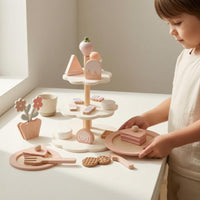 Tiered Dessert Stand Playset Pretend Tea-Time Dessert Set Printed for Children