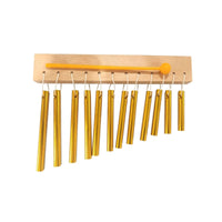 Included Mallet 12-Tone Wind Chime Suspended Tubes Percussion Wind Chime Gold-Colored Music Decor Polished