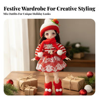 30cm BJD Doll Outfit Festive Design Christmas Doll Clothes Adorable Design for Girls