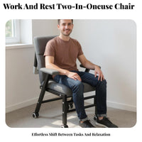 Foldable Design Reclining Desk Chair with Footrest Adjustable Backrest Wheeled Recliner with Footrest Ergonomic Support Office Furniture Thickly Padded for Telecommuting Workers, Students, Big and Tall Indivitwo-in-Singles, Restping, Dorm Room