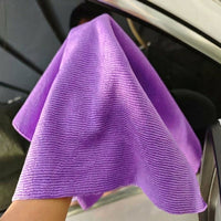 Double Sided Towel Microfibre Cloth, 40cm X 40cm Car Drying Towel for Polishing, 340 GSM Combed Yarn Microfiber Cloths for Detailing