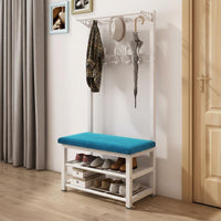 Multi-Functional Design Coat Rack with Shoe Bench Space-Saving Hall Tree Comfortable Cushion Entryway Organizer Strong Load-Bearing for Apartment Dwellers, Homeowners, Families, Hallway, Mudroom, Bedroom