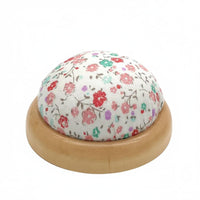Handmade DIY Tool Wooden Base Pincushion Portable Dome Shaped Pin Holder Sewing Supplies for Sewers, Crafters
