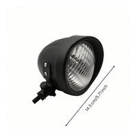 Motorcycle Headlight with Glass Lens H4 Motorcycle Headlight Front Lamp 12V Light Metal for Motorcyclists, Custom Builds