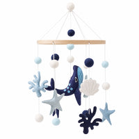 Baby Mobile with Felt Ornaments Ocean-Themed Crib Mobile Hanging for Newborns