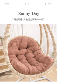 Woven Rattan Chair Cushion for Hanging Basket Chair, Solid Color, Polyester, PP Cotton Filling