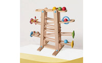 Wooden Ball Run Large Ball Track Toy Freestanding Wooden Marble Run with Balls for Young Children, Kids, Playroom, Nursery