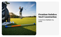 Golf Swing Stick Metal Shaft Golf Training Stick Swing Practice Rod Orange Grip Long Straight