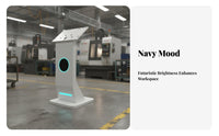 Heavy-Duty Construction Illuminated Interactivescreen Podium VESA Compatible Kiosk Base Futuristic Design Monitor Pedestal LED Accent Lighting for Retail Managers, Event Organizers, IT Professionals, Factories, Exhibition Halls, Shopping Malls