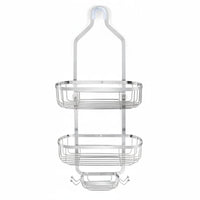 Over the Shower Fixture Organizer With Hooks over the Shower Fixture Rack Rust Resistant Metal Washroom Shelf for Renters, Students, Apartment
