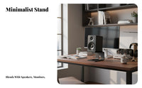 Heavy Duty Desktop Speaker Stand Stable Design Bookshelf Speaker Riser Sturdy Steel Construction High-Fidelity Audio Rack Anti-Slip for Audiophiles, Gamers, Home Theater, Gaming Setup