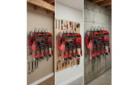 2-Tier Power Tool Organizer Heavy-Duty Drill Holder Multi-Functional Wall Mount Tool Rack Sturdy for Workshop