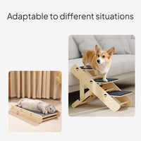 Foldable Wooden Pet Ramp, Adjustable Cat Scratching Board