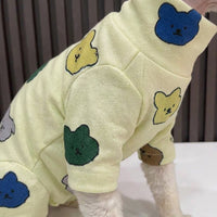 Four-Legged Clothing for Hairless Cat, Printed Four-Legged Pet Clothing with Turtleneck