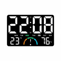 Modern Design Large Screen LED Clock Silent Operation LED Digital Clock DST Function for Seniors