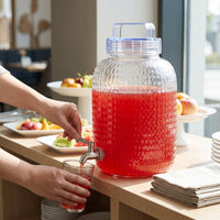 Clear Beverage Dispenser with Spigot for Juice, Iced Tea, and Cold Drinks