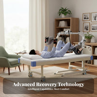 Active & Passive Modes Electric Rehabilitation Exerciser Adjustable Speed Motorized Pedal Exercise Device Forward & Backward Motion Limb Linkage Training Machine Timer Function for Elderly, Bedside