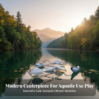Transparent 2-Person Kayak Transparent Design Transparent Watercraft Underwater View Watercraft for Pairs, Boating Aficionados, Sightclearing