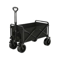 Heavy Duty Camping Wagon with All-Terrain Wheels Sturdy Folding Wagon Telescopic Collapsible Cart with Side Pocket Adjustable for Shopping