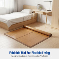 Double-Sided Bamboo Cooling Mat, Foldable Thick Rattan, Summer Dormitory, 2025 New Design