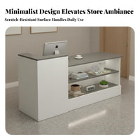 Wide Countertop Salon Reception Counter Sturdy Construction Modern Checkout Counter Wear-Resistant Modern Shop Front Desk Multi-Purpose for Receptionists, Business Owners, Office Managers, Lobby